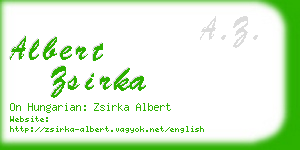 albert zsirka business card